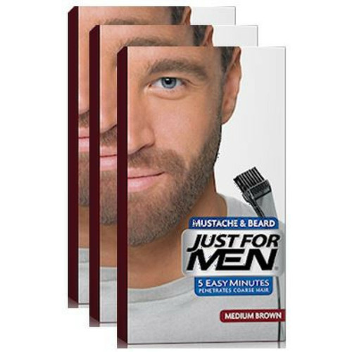 Just For Men - Colorations Barbe Châtain - Pack 3 - Coloration cheveux barbe just for men marron