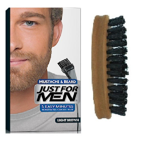 Just For Men - Pack Coloration Barbe Chatain Clair Et Brosse A Barbe - Couleur Naturelle - Just for men coloration barbe