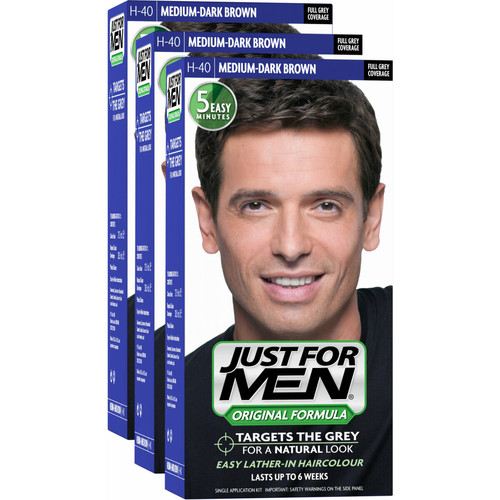 Just For Men - Pack 3 Colorations Cheveux - Châtain Moyen Foncé - Teinture cheveux