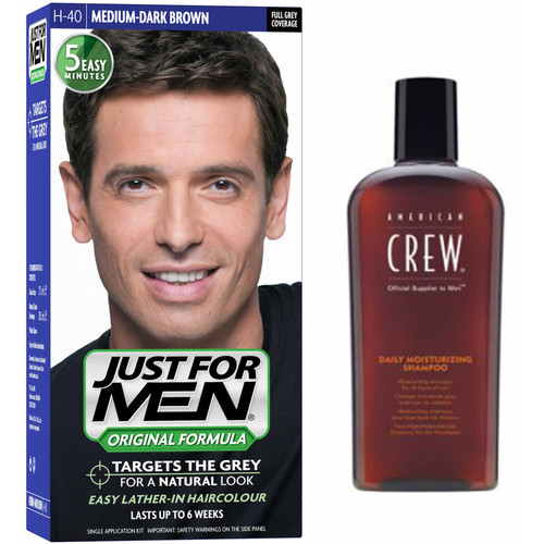 Just For Men - Pack Coloration Cheveux & Shampoing - Châtain Moyen Foncé - Teinture cheveux