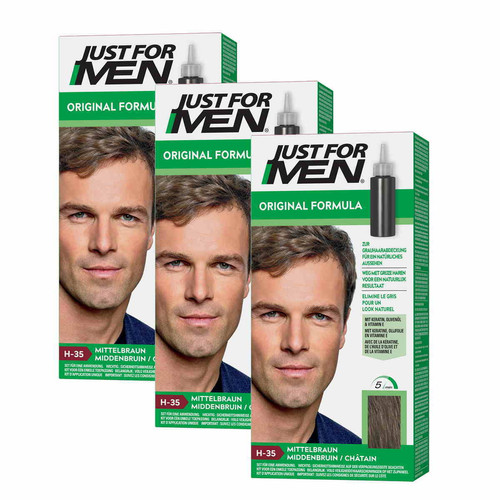 Just For Men - Pack 3 Colorations Cheveux - Châtain - Coloration cheveux barbe just for men marron